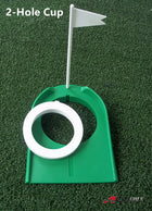 A99Golf 2-Hole Putting Cup Pragmatic Plastic Golf Putting Cup Practice Aids with Adjustable Hole White Flag for Golf Training