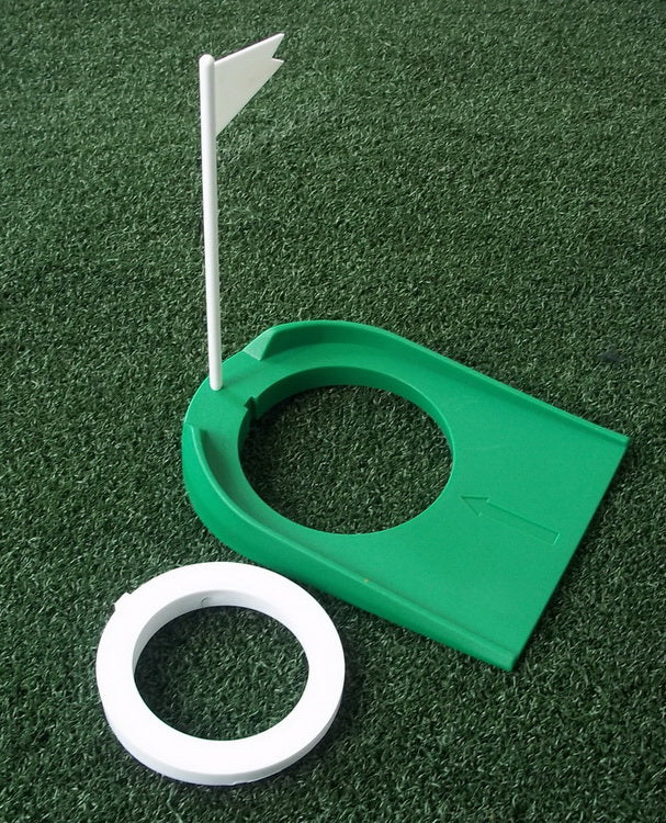 A99Golf 2-Hole Putting Cup Pragmatic Plastic Golf Putting Cup Practice Aids with Adjustable Hole White Flag for Golf Training