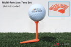 A99 Golf Multi-Function Tees Set - No Friction, Direction, Restriction Tee (15pcs 3-Prong Tees + 5pcs Direction Guide)