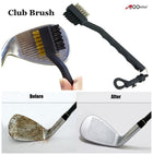 A99 Golf 1 Set of Dual Side Golf Club Brush Cleaner Ball Cleaning Black + Free Retractable Reel