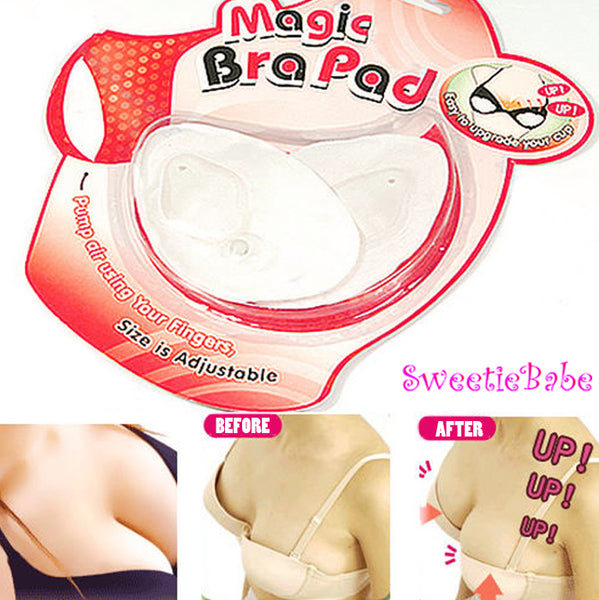 Padded Cream Pump It Up Inflatable Bra Pad Inserts, Size: 32B at