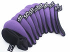 10pcs/set A99 Golf H09 II Iron Club Head Covers Headcover Violet/Black Number Print w String