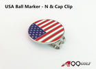 A99 Golf USA Flag Golf Ball Marker with with Magnetic Golf Cap Clip Hat Visor Clip
