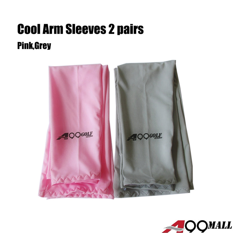 2 pairs A99 UV Protecttion Cooling Arm Sleeves Sun Protection Sleeves for Men and Women Cooler Protective Running Golf Cycling Basketball Driving Fishing Long Arm Cover Wicking Sleeves Pink/Grey