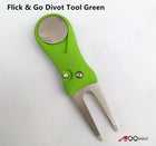A99 Golf Flick & Go Divot Tool, Pitch Switchblade Golfer Kit w Sliver Ball Marker