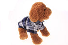 Pet Dog Puppy Plaid T Shirt Lapel Coat Cat Jacket Clothes Apparel Tops Size XS-XL