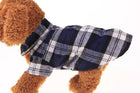 Pet Dog Puppy Plaid T Shirt Lapel Coat Cat Jacket Clothes Apparel Tops Size XS-XL