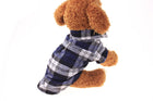 Pet Dog Puppy Plaid T Shirt Lapel Coat Cat Jacket Clothes Apparel Tops Size XS-XL