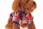 Pet Dog Puppy Plaid T Shirt Lapel Coat Cat Jacket Clothes Apparel Tops Size XS-XL