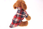 Pet Dog Puppy Plaid T Shirt Lapel Coat Cat Jacket Clothes Apparel Tops Size XS-XL