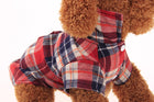 Pet Dog Puppy Plaid T Shirt Lapel Coat Cat Jacket Clothes Apparel Tops Size XS-XL