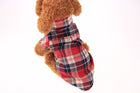 Pet Dog Puppy Plaid T Shirt Lapel Coat Cat Jacket Clothes Apparel Tops Size XS-XL