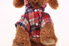 Pet Dog Puppy Plaid T Shirt Lapel Coat Cat Jacket Clothes Apparel Tops Size XS-XL