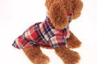 Pet Dog Puppy Plaid T Shirt Lapel Coat Cat Jacket Clothes Apparel Tops Size XS-XL