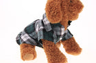 Pet Dog Puppy Plaid T Shirt Lapel Coat Cat Jacket Clothes Apparel Tops Size XS-XL