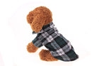 Pet Dog Puppy Plaid T Shirt Lapel Coat Cat Jacket Clothes Apparel Tops Size XS-XL