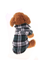 Pet Dog Puppy Plaid T Shirt Lapel Coat Cat Jacket Clothes Apparel Tops Size XS-XL