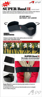A99 Golf Super Band III Swing Practice Band Smooth Swing Training Aid Black + Golf Angle King Swing Wrist Coach Swing Trainer Guide Training Aids