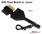 A99 Golf Dual Side Golf Club Brush Groove Cleaner Cleaning Tools II with Clip Plastic and Retractable Cover