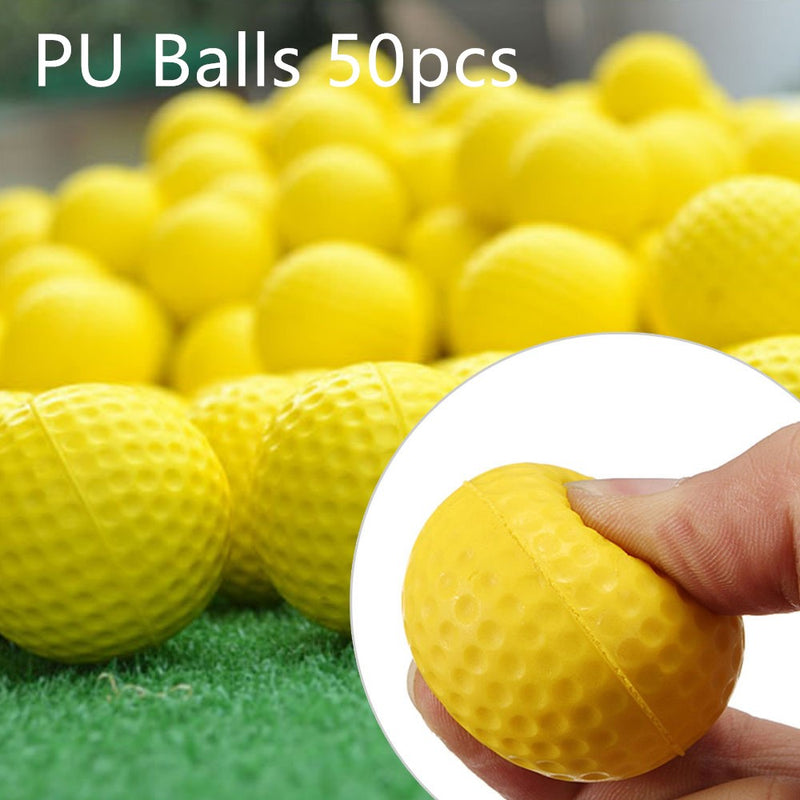 A99 Golf Elastic Practice Pu Balls Yellow Practice Training Balls for Driving Range, Swing Practice, Indoor Simulators, Outdoor & Home Use Floater Water Fun 12pcs/36pcs/50pcs/100pcs