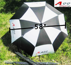 A99 Golf Double Canopy Golf Umbrella Fiber Glass Frame Black/White 58