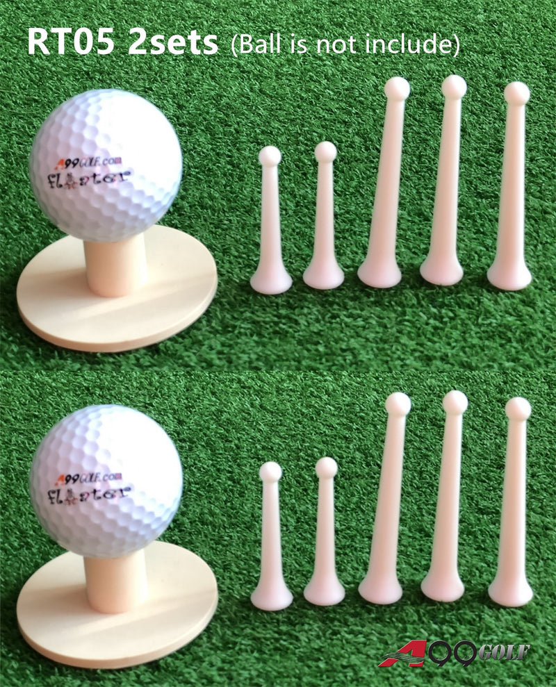 A99 Golf RT05 Golf Rubber Tee Holder Set for Driving Range Golf Practice Mat + 5pcs Tees 2 1/2" & 1 3/4" Long