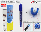 A99 Golf Ball Liner Iv Ball Line Liner Picker Marker Alignment Tool Plastic Template Drawing w Pen Air Flow Ball