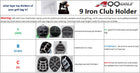 A99 Golf 9 Iron Club Holder Organize Your Irons Universal Above Bag Durable Black/Pink
