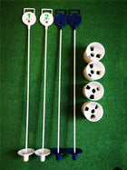 A99 Golf Putting Flagstick w. Cup Sets(4) plus Plastic Signs w. No. Putting Green Mate Golf Pin