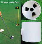 Pack of A99 Golf 4pcs Green Hole Cup Plastic Practice Aids Putting Putter + 1set Multi-Function Tees Set (15pcs 3-Prong Tees + 5pcs Direction Guide) + 3pcs PU Balls
