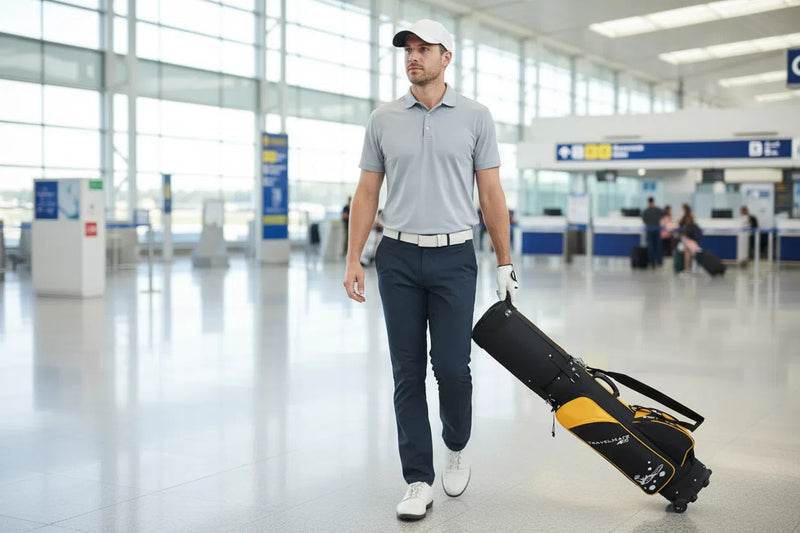 A99 Golf Travel Bag with Durable hard Top & TSA lock w/Wheels Premium Nylon Fabric, Golf Travel Bags for Airlines ，Protect Your Club for Safe Transport with Extra Travel cover