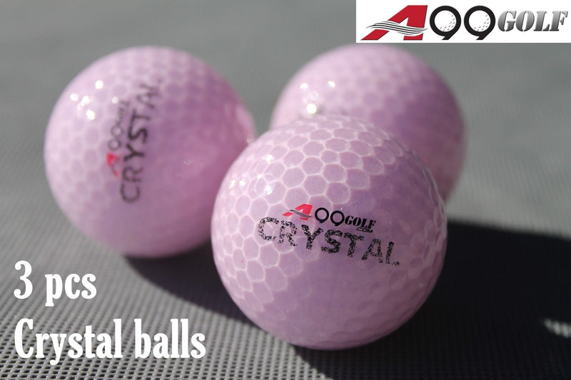 A99 Golf Crystal Balls 3 pcs Pink for Great Gift - Confroms to USGA and R&A Regulations