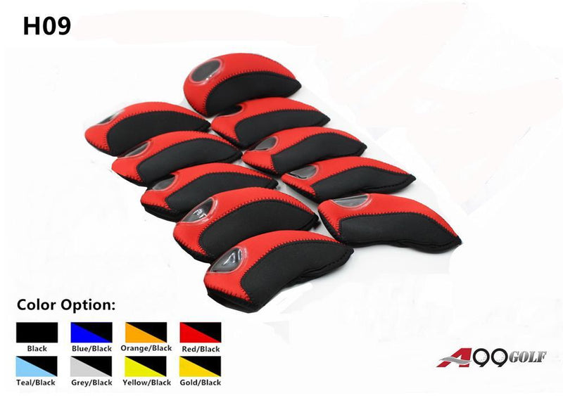 A99 Golf 10pcs Golf Club Head Cover Portable Wedge Iron Protective Head Cover Neoprene Golf Iron Covers Fit Most Irons