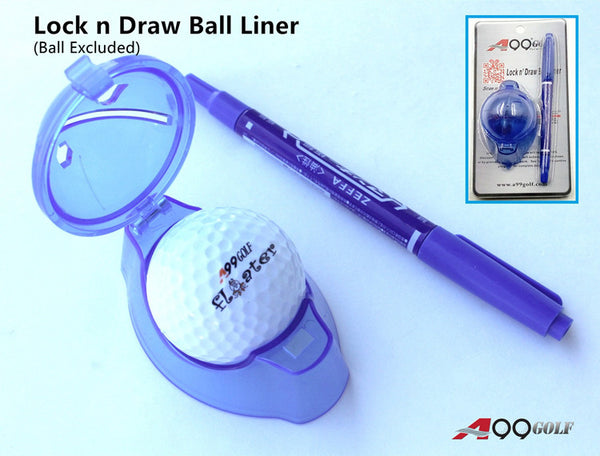 A99 Golf Ball Liner Lock n Draw Line Marker Drawing Template Alignment Drawing Tool with Pen Accessories