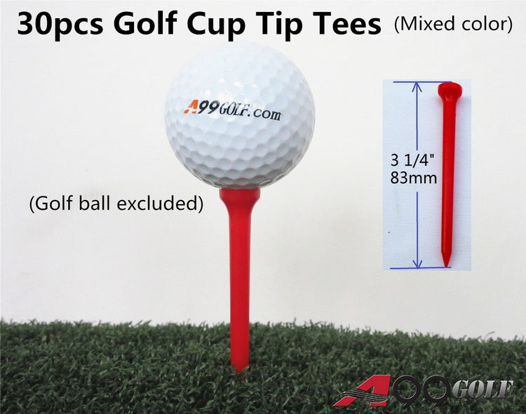 A99 Golf 30pcs 3 1/4" Plastic Cup Tip Tees Mixed Color Training Accessories Tees Set