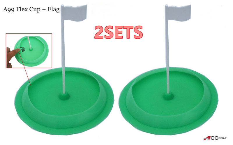 1set/2sets A99 Golf Flex Cup Flagpole Putting Cup w Flag Putting Training Aids Indoor for Home Use