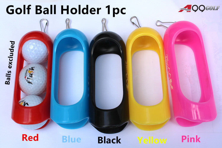 A99 Golf Ball Holder with Clip-On Golf Accessories - Holds 3 Balls Attach to Golf Bag Great Golfer Gifts for Men and Women Ball Storage Protection Carrier with Hook