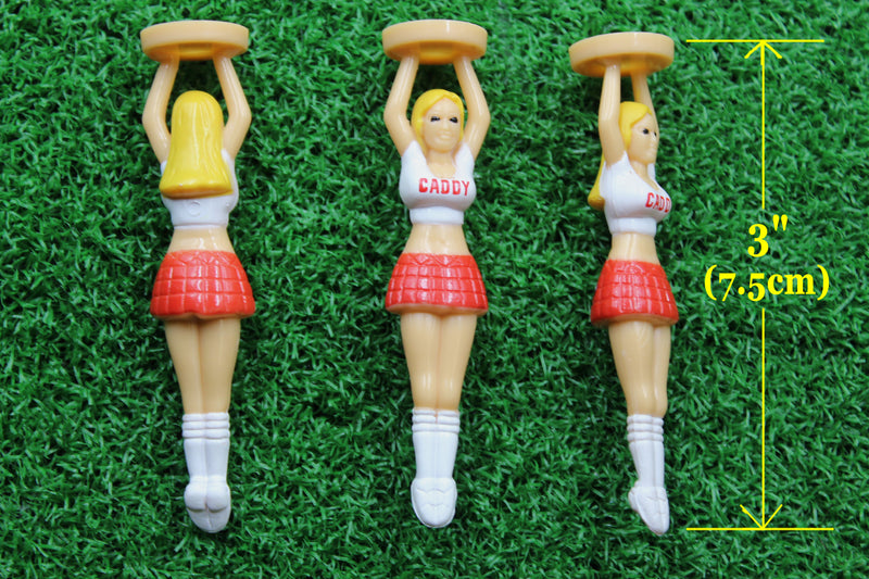 A99 Golf Pack of 3 Novelty Caddy Girl Golf Tees Gift Tee Cheerleader Tee Birthday Gift