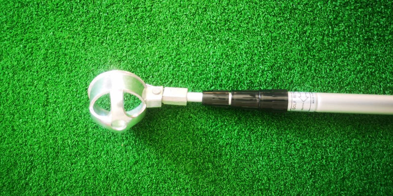 A99 Golf Telescopic Ball Retriever Pick Up Balls Picker Retractable Longest Length 12feet + Double Canopy Golf Umbrella Black/White