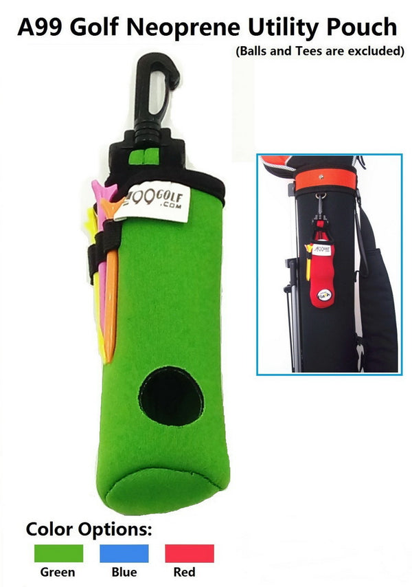 A99 Golf Utility Pouch Neoprene Golf Balls Holder Tees Accessories Bag with Clip