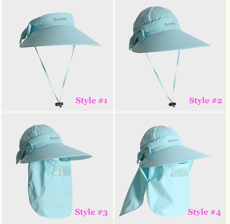 M12 Women's Sunhat Upf+50 Bucket Sun Hat with Neck Cover Face Neck Protection Suitable for Casual, Holiday, Summer Beach Activities, Out with Friends