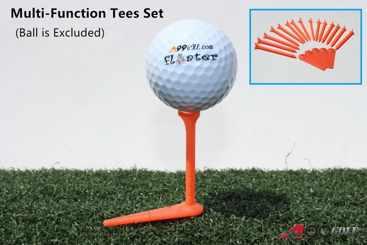 A99 Golf Multi-Function Tees Set - No Friction, Direction, Restriction Tee (15pcs 3-Prong Tees + 5pcs Direction Guide)
