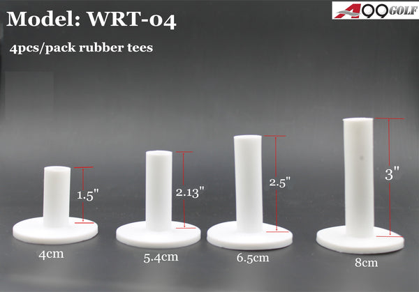 A99 Golf WRT-04 Rubber Golf Tee White 4pcs with Different Size Indoor Outdoor Simulator Home Use Practice Training Aid