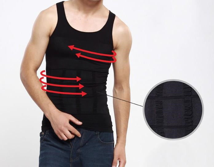 Men Slimming Body Shaper Gynecomastia T-shirt Posture Corrector Vest Compression