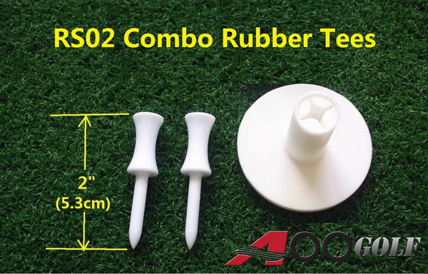 A99 Golf RS02 Golf Rubber Tee Holder Set for Driving Range Golf Practice Mat + Tees 2" long