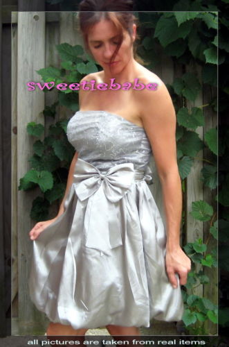 Sweeteibabe S05 Paillette strapless Cocktail Evening Dress Silver S/M/L/XL