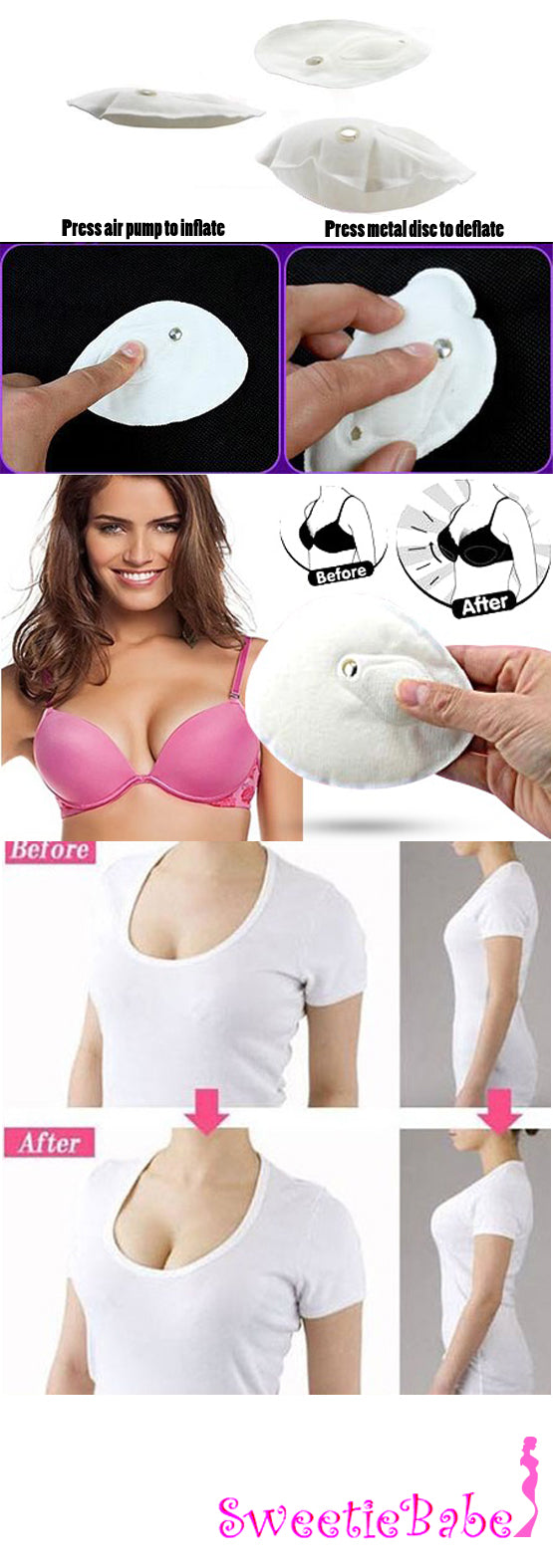 Sweetiebabe inflatable Magic Bra Pad insert lift up – A99 Mall