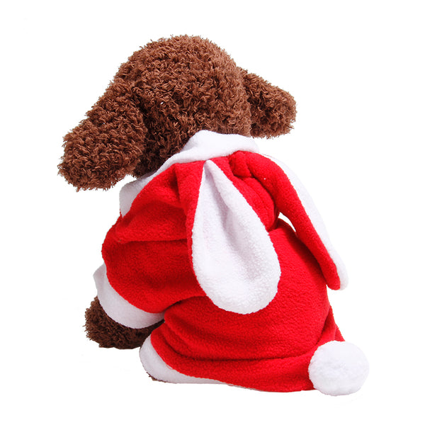A99 Small Dog Cat Christmas Santa Jumpsuit Vest Pet Clothes Costumes Warm Coat