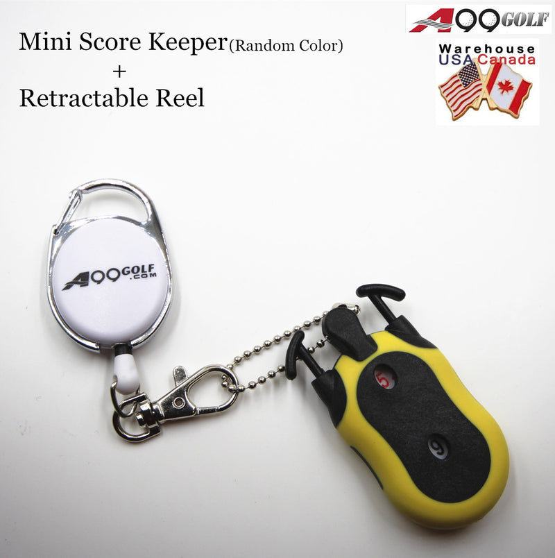 A99 Golf Mini Golf Stroke Shot Putt Score Counter Keeper Key Chain Putter Counting + Free Retractable Reel