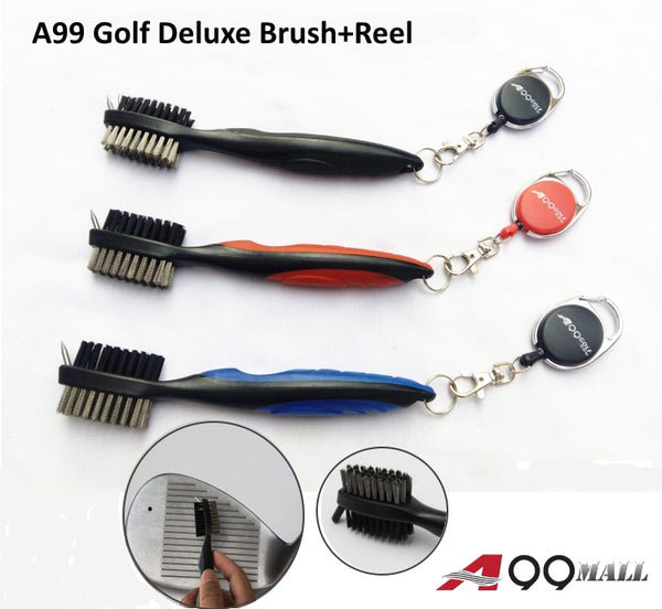 A99 Club Brush Groove Cleaners, Gzingen Metal and PP Bristles Spike Club Groove Sharpener Cleaning Tool Set, Easily Attach to Golf Bag